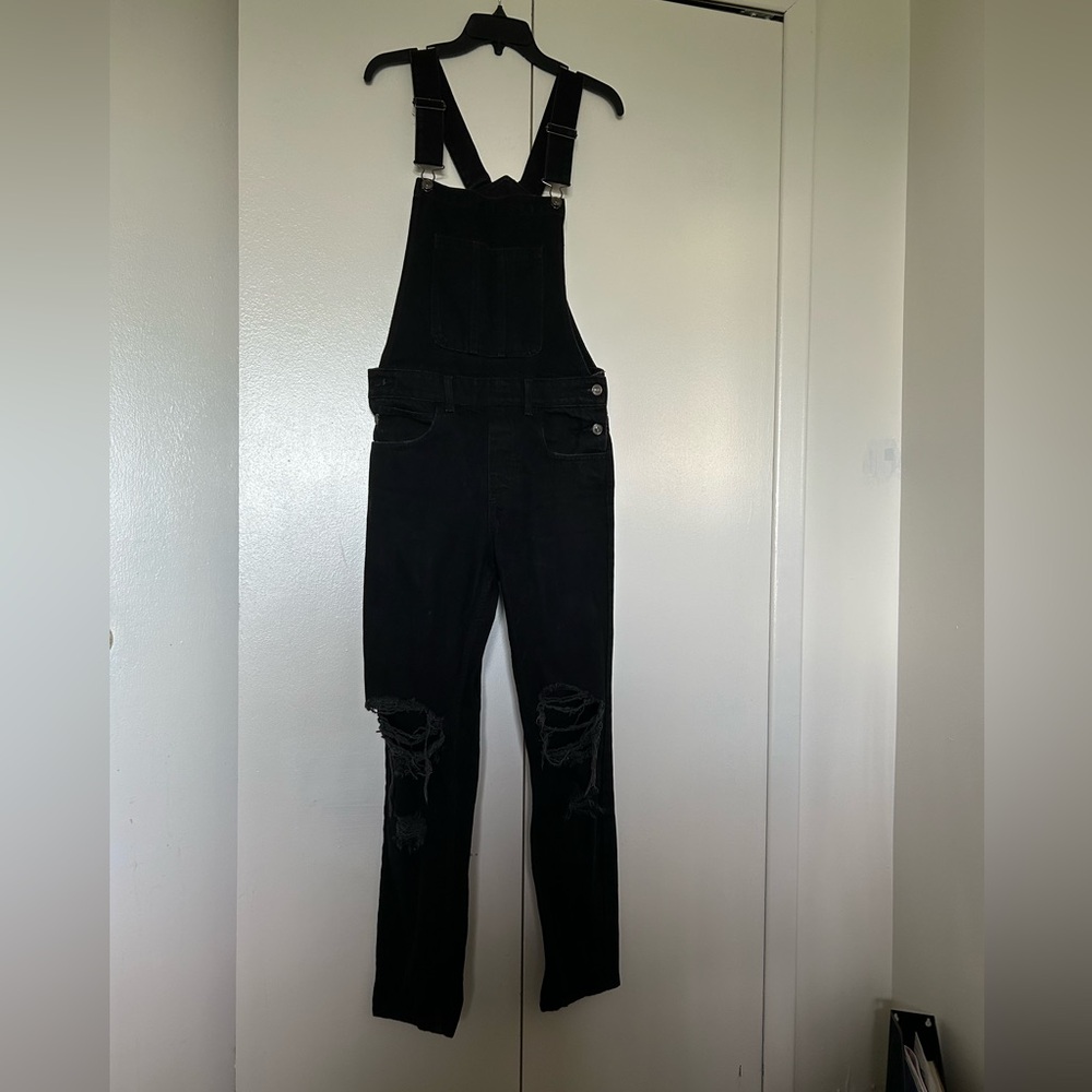 Forever 21 Men's Black Denim Overalls